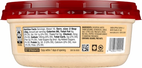 Sabra Roasted Pine Nut Hummus 17 oz Perspective: back