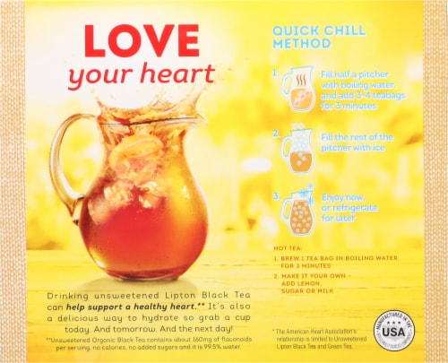 Lipton® Organic Black Tea Bags Perspective: back