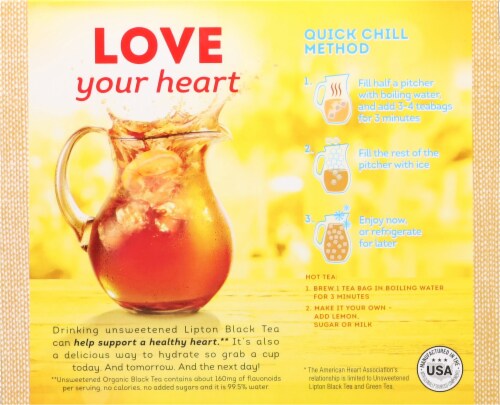 Lipton® Organic Black Tea Bags Perspective: back