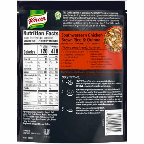 Knorr® One Skillet Meals Southwestern Chicken Brown Rice & Quinoa Meal Starter Perspective: back