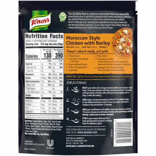 Knorr® One Skillet Meals Moroccan Style Chicken with Barley Meal Starter Perspective: back