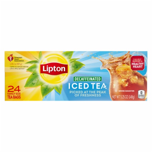 Lipton Family Unsweetened Decaffeinated Black Iced Tea Bags Perspective: back