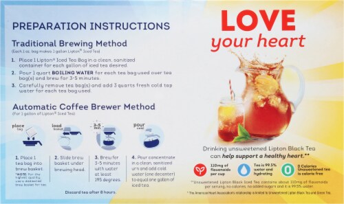 Lipton® Iced Tea Gallon Size Tea Bags Perspective: back