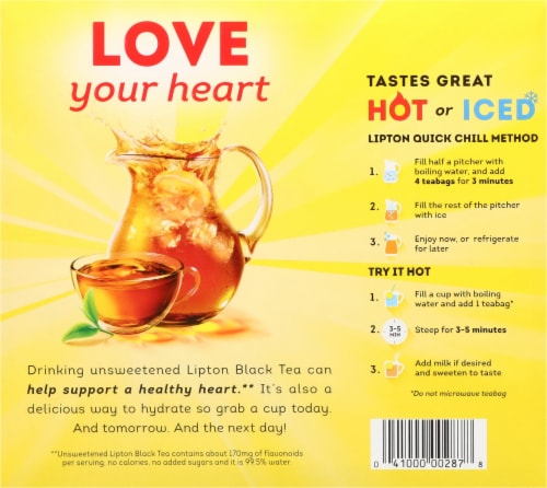 Lipton® Black Tea Bags Perspective: back