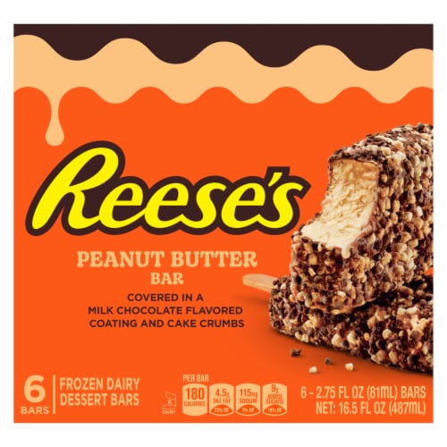 Reese's with a Milk Chocolatey Coating and Cake Crumbs Peanut Butter Frozen Dairy Dessert Bar Perspective: back