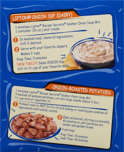 Lipton® Recipe Secrets® Kosher Onion Soup & Dip Mix Perspective: back