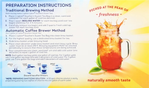 Lipton Southern Sweet Iced Tea Bags Perspective: back