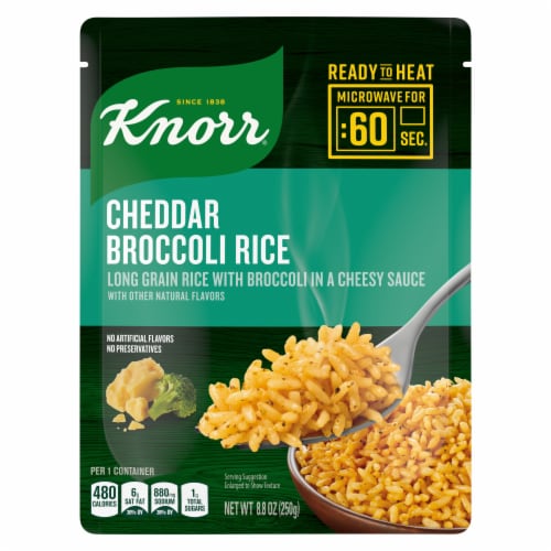 Knorr Ready to Heat Cheddar Broccoli Long Grain Rice Meal Maker Perspective: back