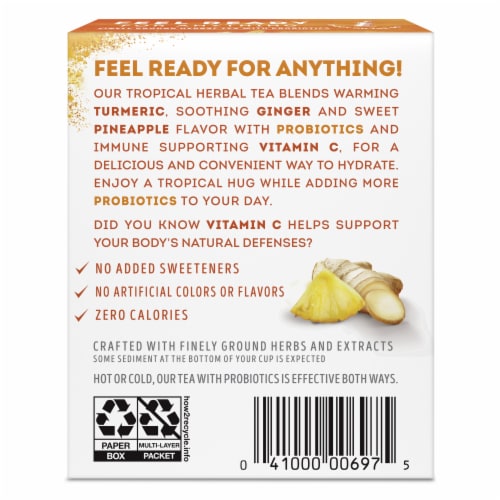 Lipton® T Probiotic Immune Support Finely Ground Herbal Tea with Probiotics Perspective: back