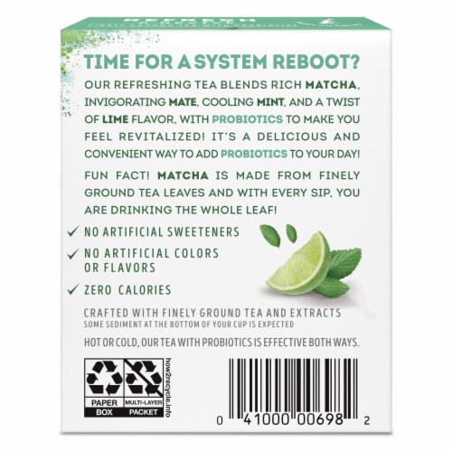 Lipton® T Probiotic Cleanse Matcha Mate Mint Finely Ground Tea with Probiotics Perspective: back