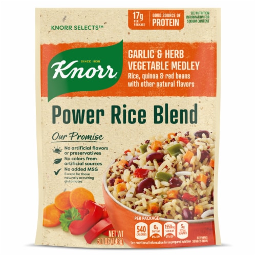Knorr Selects Garlic & Herb Vegetable Medley Power Rice Blend Perspective: back