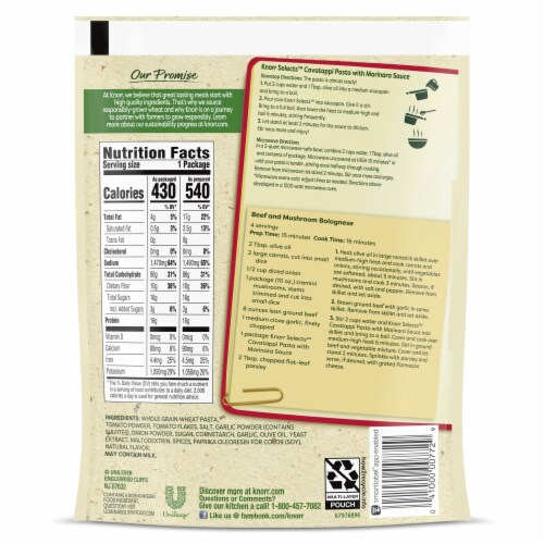Knorr® Selects Tomato Basil & Garlic with Volanti Whole Grain Pasta Perspective: back