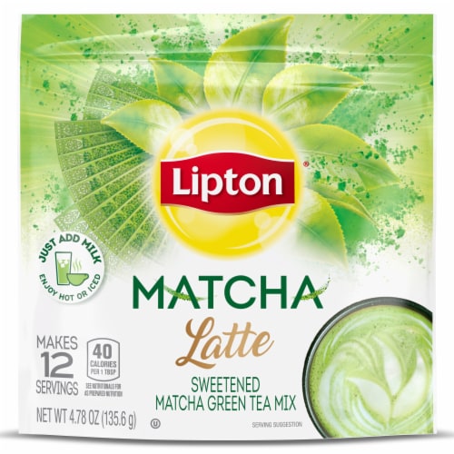 Lipton Add Dairy NonDairy Milk of Choice Cafe Style Frappe Smoothie Japanese Matcha Latte Powder Mix Perspective: back