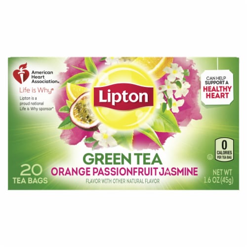 Lipton® Orange Passionfruit Jasmine Green Tea Bags Perspective: back