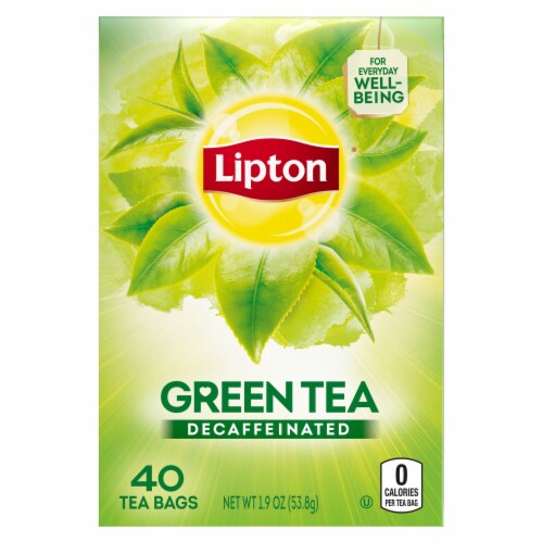 Lipton® Decaffeinated Green Tea Bags Perspective: back