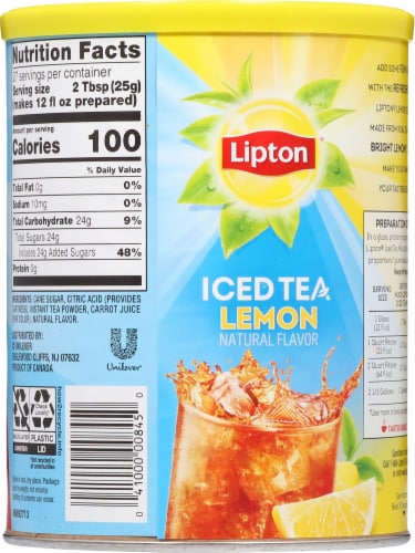 Lipton® Lemon Sweetened Iced Tea Mix Perspective: back