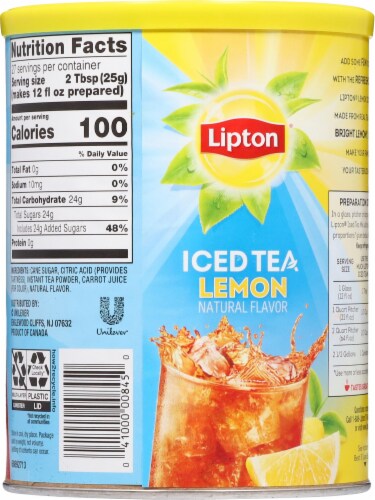 Lipton® Lemon Sweetened Iced Tea Mix Perspective: back