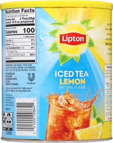 Lipton® Lemon Sweetened Iced Tea Mix Perspective: back