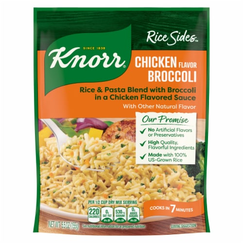 Knorr Chicken Broccoli with Long Grain Rice and Vermicelli Pasta Rice Sides Perspective: back
