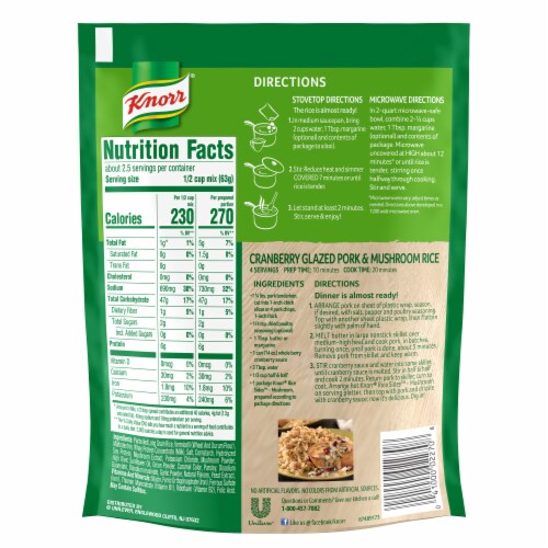 Knorr Rice Sides Mushroom Flavor Rice and Pasta Blend Perspective: back