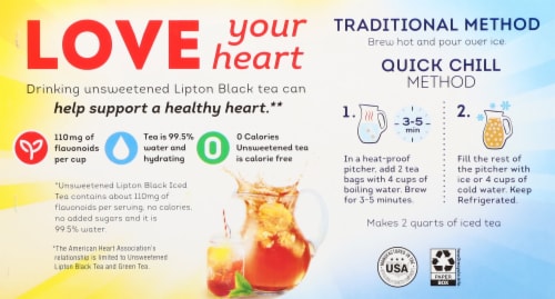 Lipton® Unsweetened Black Iced Tea Bags Perspective: back