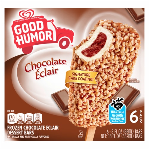 Good Humor Frozen Dairy Dessert Bars, Chocolate Eclair, Certified Kosher, 3.0 oz, 6 Bars Perspective: back