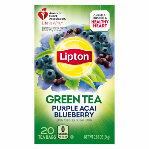Lipton Purple Acai Blueberry Green Tea Bags Perspective: back