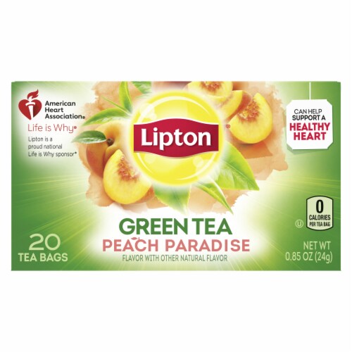 Lipton® Peach Paradise Green Tea Bags Perspective: back