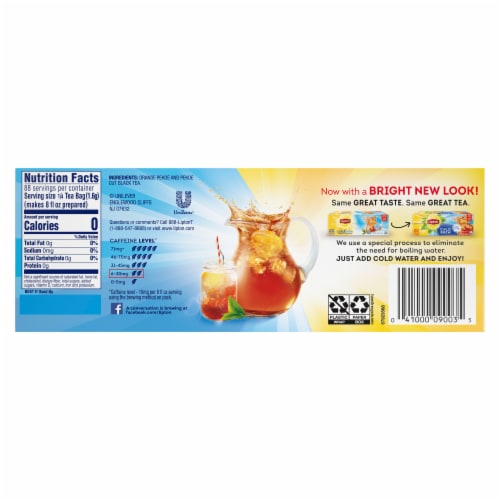 Lipton® Cold Brew Black Iced Family Size Tea Bags Perspective: back
