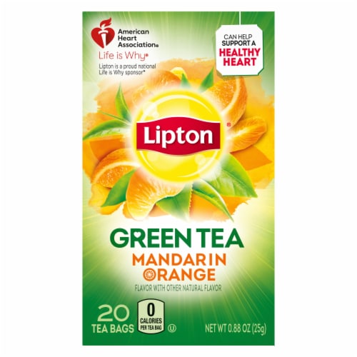 Lipton Mandarin Orange Green Tea Bags Perspective: back