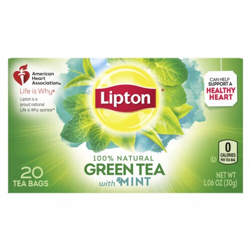 Lipton® Natural Green Tea with Mint Tea Bags Perspective: back