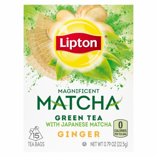 Lipton Magnificent Japanese Matcha Ginger Tea Bags Perspective: back