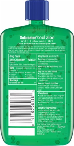Solarcaine Cool Aloe Burn Relief Formula Perspective: back