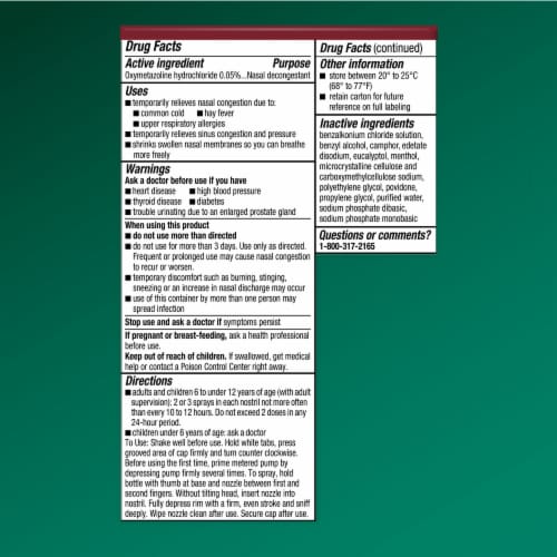 Afrin® Severe Congestion Pump Mist Twin Pack Perspective: back
