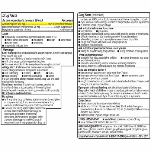 Coricidin® HBP Sugar Free Nighttime Cherry Liquid Cold & Flu Medicine Perspective: back