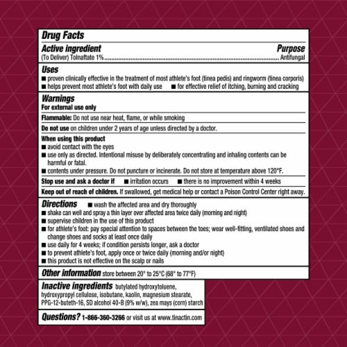 Tinactin® Athlete's Foot Powder Spray Perspective: back