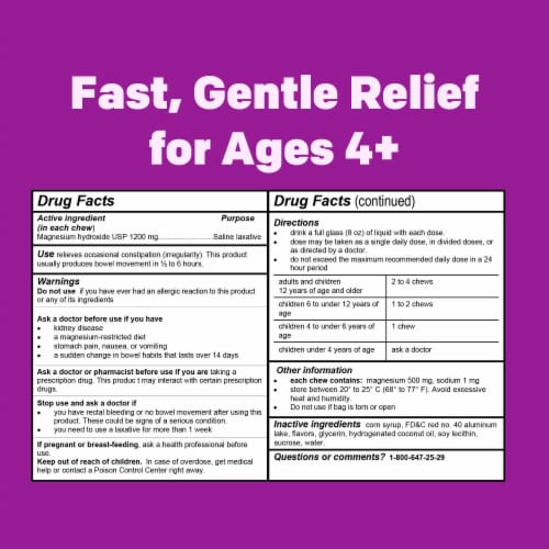 MiraLAX® MiraFAST™ Soft Chews Laxitives Pouch Perspective: back
