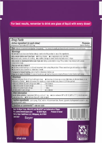 MiraLAX® MiraFAST™ Soft Chews Laxitives Pouch Perspective: back