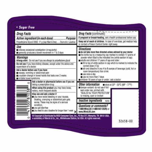 Miralax® 30 Dose-Ez Pour Perspective: back