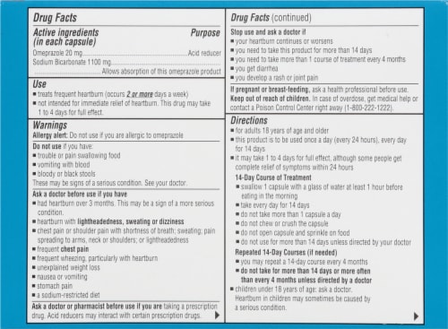 Zegerid OTC Acid Reducer Capsules Perspective: back