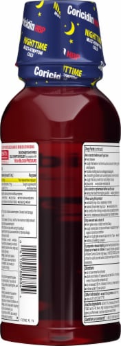 Coricidin® Nighttime Cherry Liquid Cold Medicine Perspective: back
