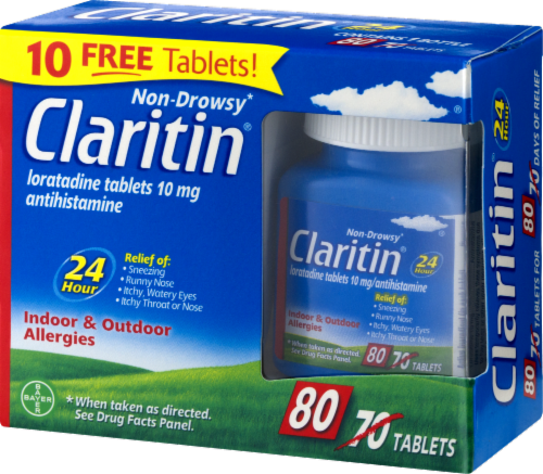 Claritin Allergy Relief Tablets Loratadine Perspective: back