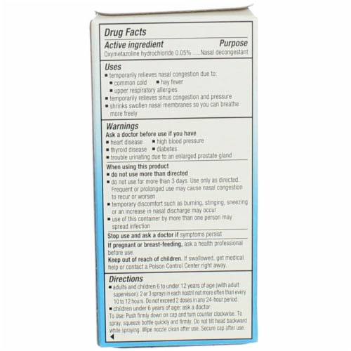 Afrin Allergy Sinus Congestion Relief Nasal Spray Oxymetazoline HCl Perspective: back
