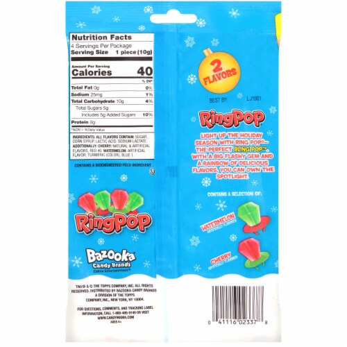 Ring Pop Christmas Candy Perspective: back