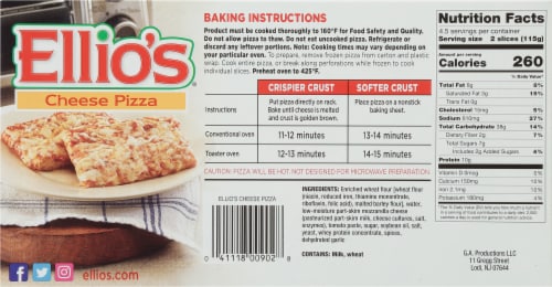 Ellio's® Cheese Pizza Slices Perspective: back