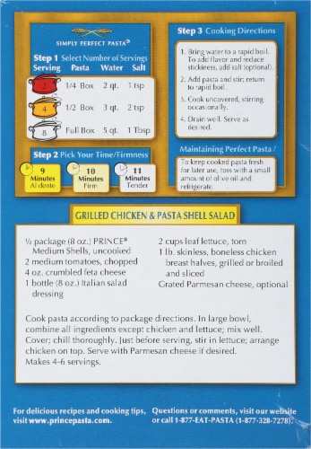 Prince® Medium Shells Pasta Perspective: back