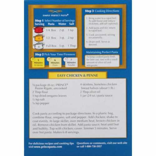 Prince® Penne Rigate Pasta Perspective: back