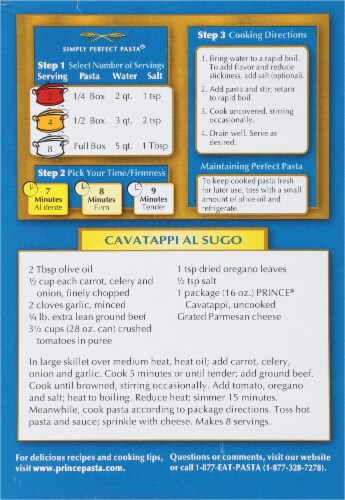 Prince Cavatappi Pasta Perspective: back