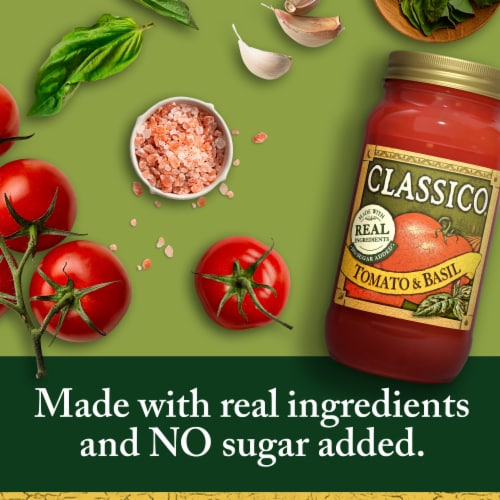 Classico Tomato & Basil Spaghetti Pasta Sauce Perspective: back