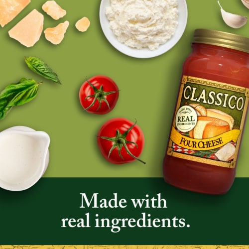 Classico Four Cheese Spaghetti Pasta Sauce Perspective: back